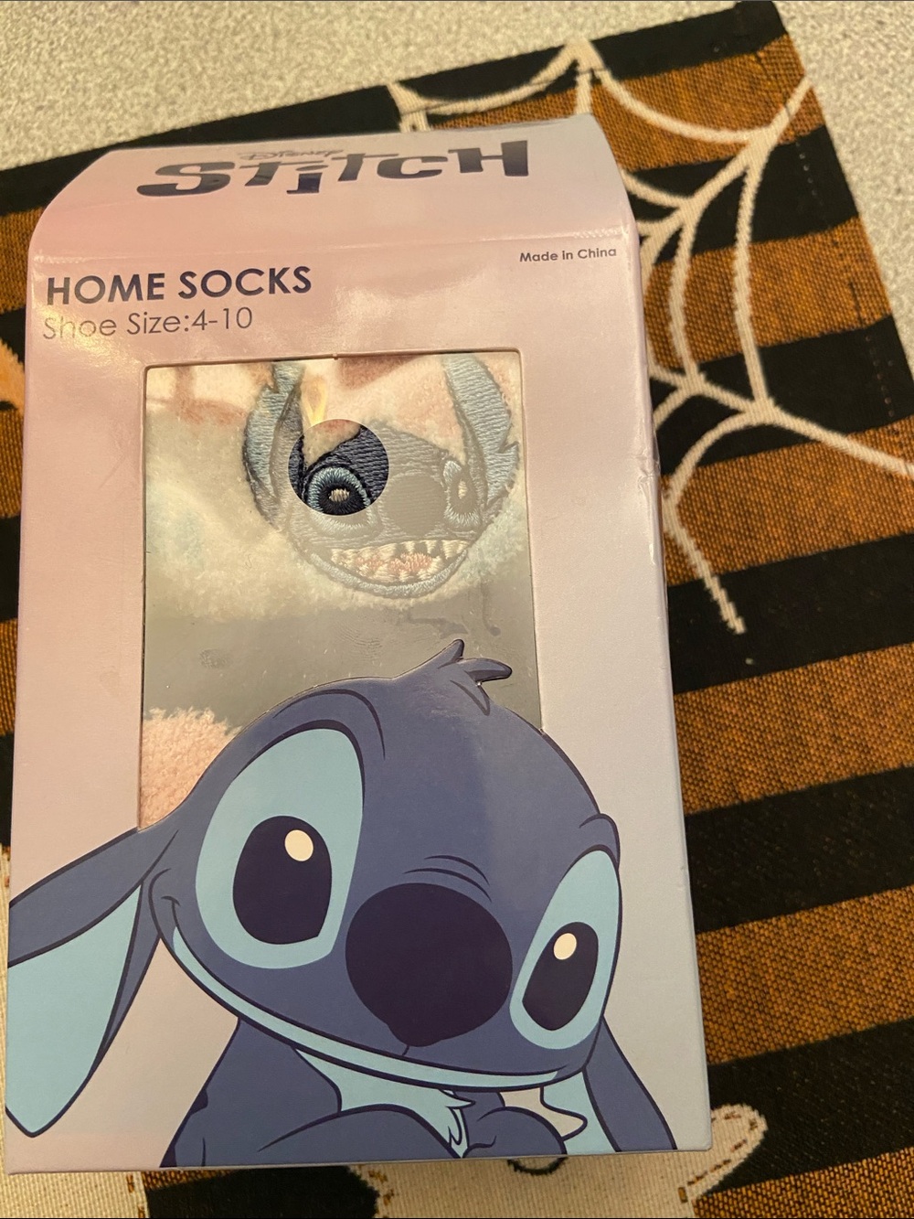Disney Stitch Plush Blue and Light Blue Home Socks